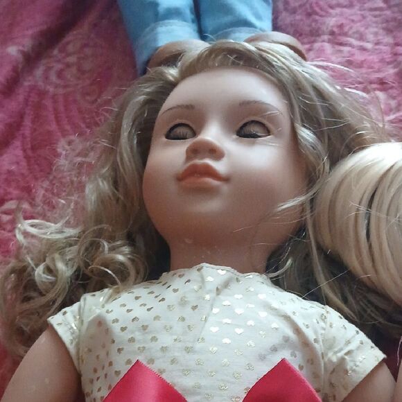 Delightful Doll Set with Red and Pink Outfits - Picture 3 of 6